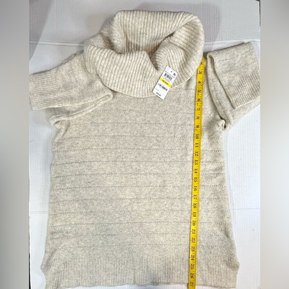 Style & Co. Womens Off White / Silver Striped Turtleneck Soft Pullover Sz M NWT - Picture 4 of 8